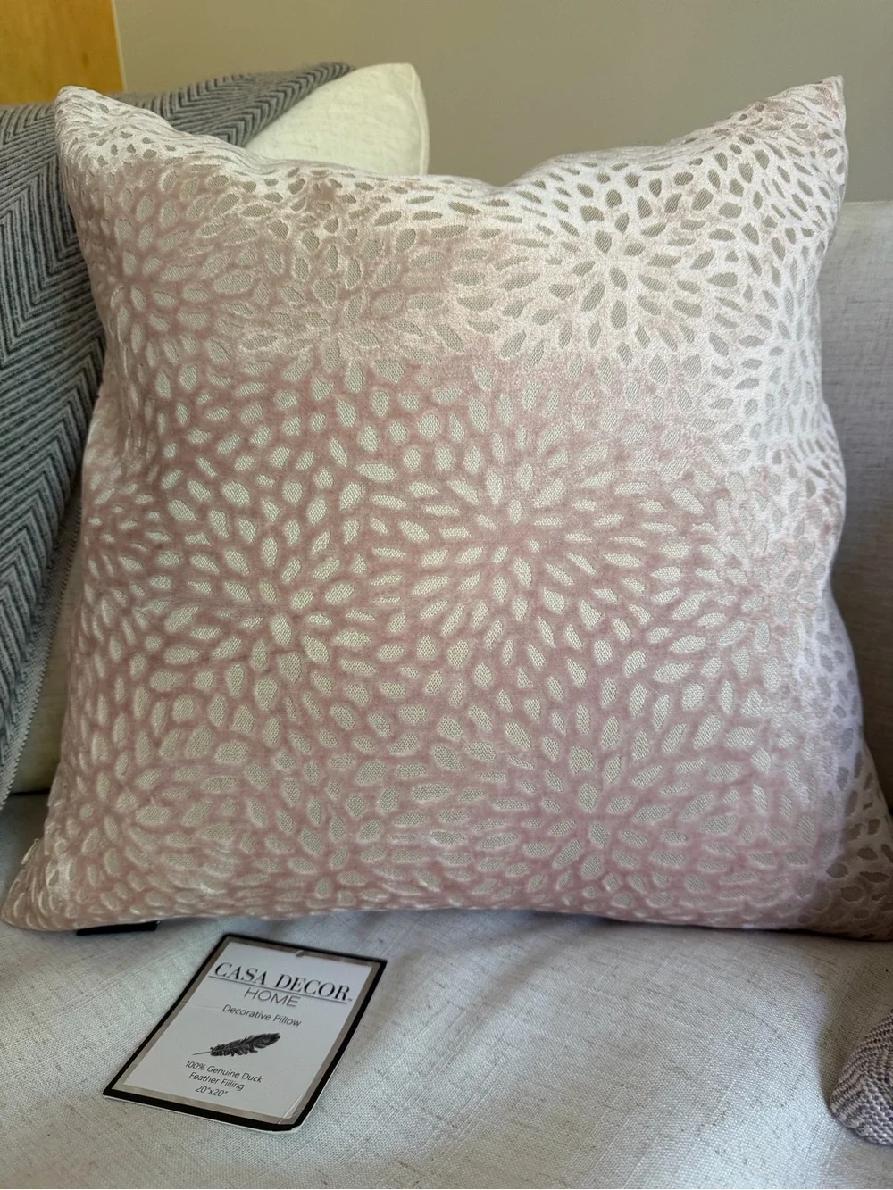 Burnout Velvet Patterned Decorative Pillow by Casa Decor Home